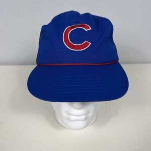Vintage Chicago Cubs Hat Unisex Adult Blue Adjustable Snap Back MLB Baseball
